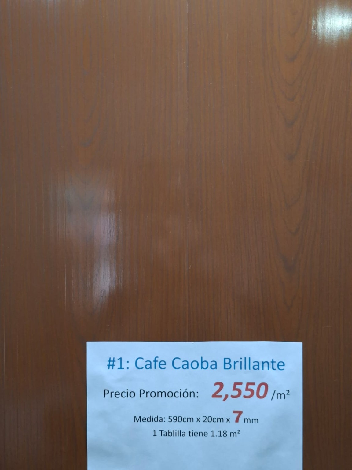 Tablilla PVC color Café Caoba Brillante, código #1